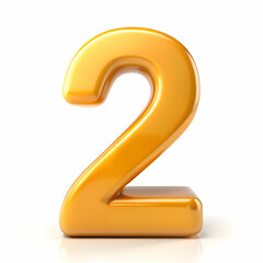 number 2 isolated. 2 two red number sign 3d graphic illustration in high resolution for print and business isolated on white background