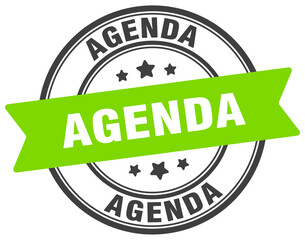 agenda stamp. agenda label on transparent background. round sign