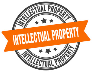 intellectual property stamp. intellectual property label on transparent background. round sign
