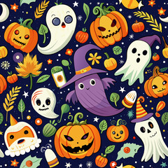 Ghost pattern, Halloween festival, designs or background images of any kind.
