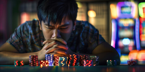 Despairing Gambler. The nature of gambling addiction. Compulsive disorder causes. Rehab treatments. Counseling services. Online gambling woes. Youth addiction signs. Overcoming the habit.