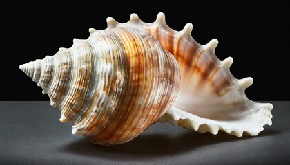 Obraz premium sea shell isolated on white, shell, sea, seashell, nature, beach, ocean, isolated, conch, spiral, marine, animal, cockleshell, macro
