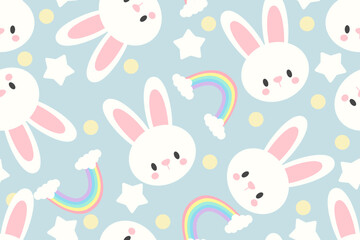 seamless pattern with rabbits