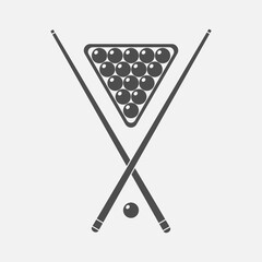 Billiard graphic icon. Game billiard isolated sign on white background. Vector illustration