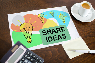 Share ideas concept on a paper