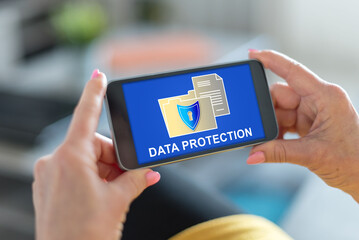 Data protection concept on a smartphone