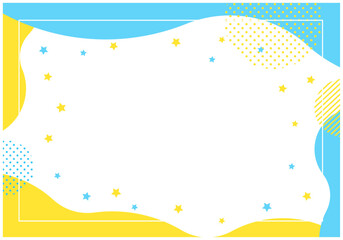 ポップで爽やか夏フレーム背景12の1