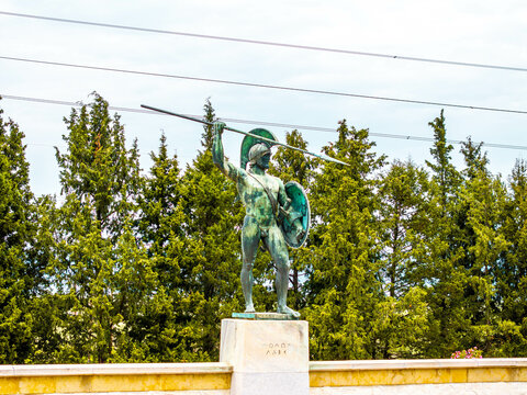 The Memorial Monument of Leonidas in Thermopylae, Greece