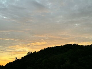 sunset over the mountains