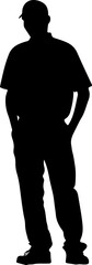 Silhouette of a Standing Man with Hands in Pockets