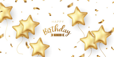 Celebrate your birthday background with beautiful balloons vector illustration.