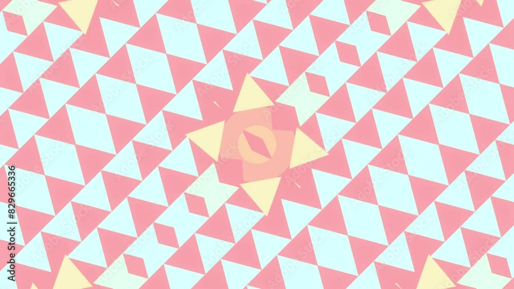 Aufkleber 3d rendering loop animation of abstract geometric patterns of triangles 4K