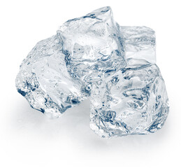 Obraz premium Perfect ice cubes on white background. File contains clipping paths.