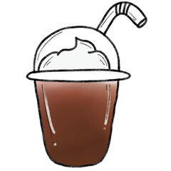 
Ice white chocolate mocha cartoon doodle