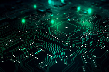 Fototapeta premium Abstract technology circuit digital line electronic network data innovation concept background.