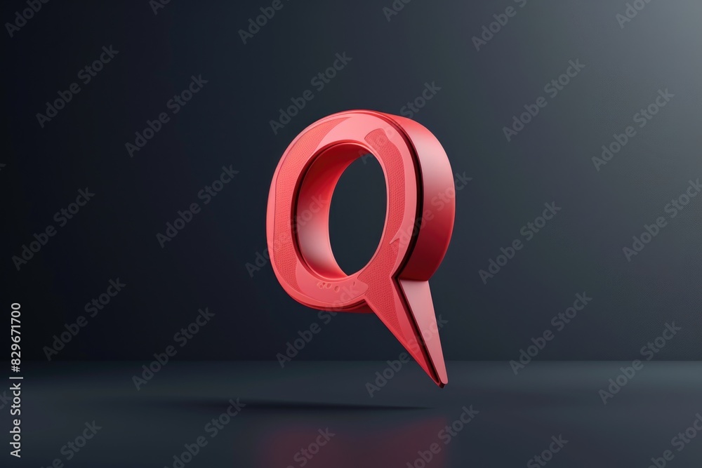 Aufkleber A red object with a speech bubble for versatile communication purposes