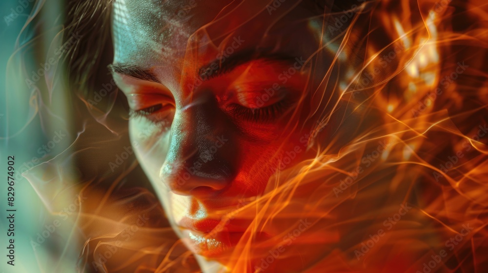 Poster Close up of a person using a cell phone. Suitable for technology concepts