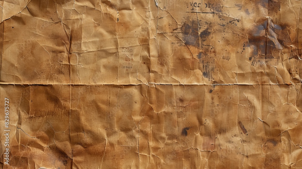Wall mural Distressed brown paper with visible signs of age and wear. - Wall murals