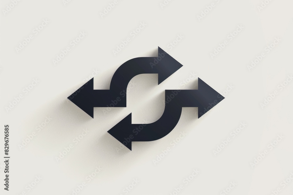 Poster Two black arrows pointing in opposite directions. Suitable for business concepts