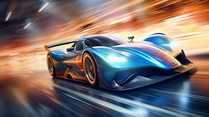 Racing car at high speed. Racer on a racing car. Generative AI.