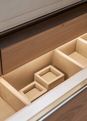 Dettaglio di un cassetto in rovere chiaro