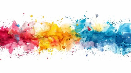 Fototapeta premium Vibrant Paint Splatter Border for Commercial Designs