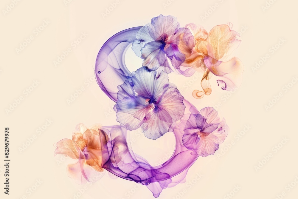 Aufkleber a vibrant number 3 created with colorful smoke. perfect for design projects and advertising