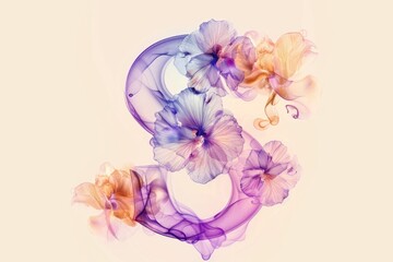 A vibrant number 3 created with colorful smoke. Perfect for design projects and advertising