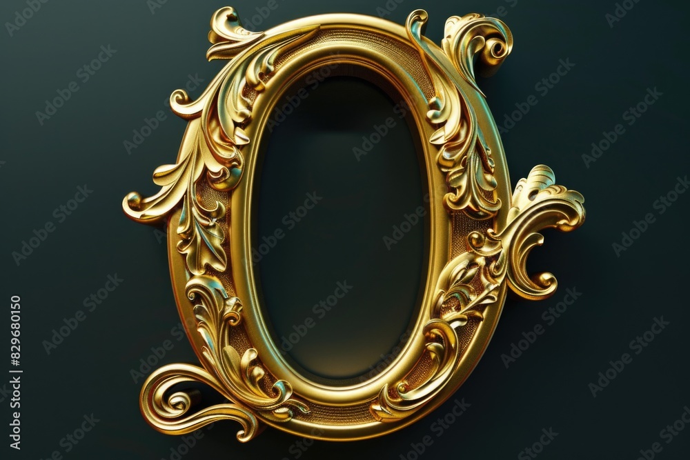 Aufkleber A gold frame with intricate decorative design. Ideal for adding elegance to any project
