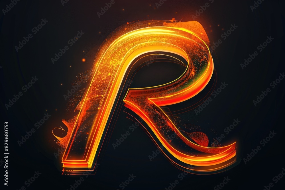 Poster A unique composition of glowing letters forming the letter 