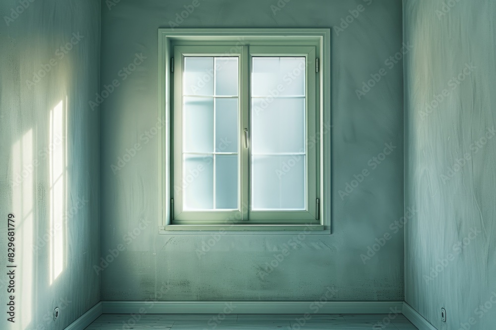 Aufkleber An empty room with a window, suitable for various design projects