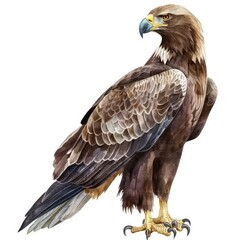 Obraz premium Ultra realistic watercolor style illustration of beautiful eagle, high detailed, isolated on white