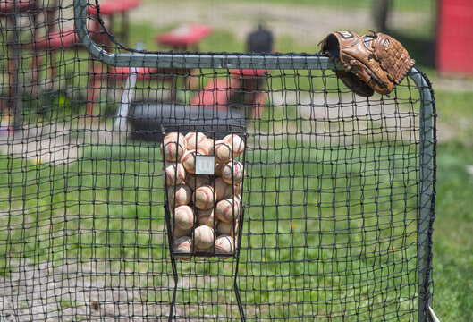 Willson baseball balls selective focus background image, sports game bokeh image