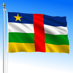 Central African Republic official waving flag, African country, vector illustration