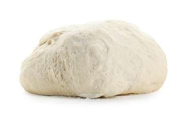 Fresh raw homemade dough isolated on white