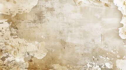 Faded beige background featuring worn paper texture and stains.