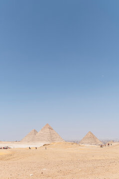 Desert Landscape with Giza Pyramids, Egypt