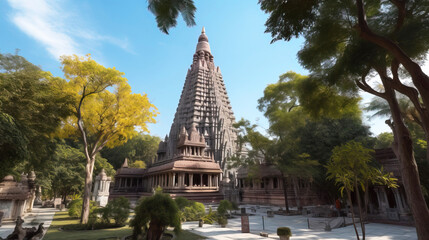 Ancient architectural structure of historical civilization, famous cultural monument of tourism and travel.