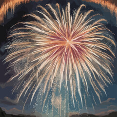 Obraz premium Realistic fireworks background vector 