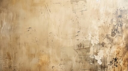 Distressed beige background with subtle texture and wear.