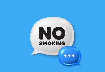 No smoking tag. Text box speech bubble 3d icons. Stop smoke sign. Smoking ban symbol. No smoking chat offer. Speech bubble banner. Text box balloon. Vector