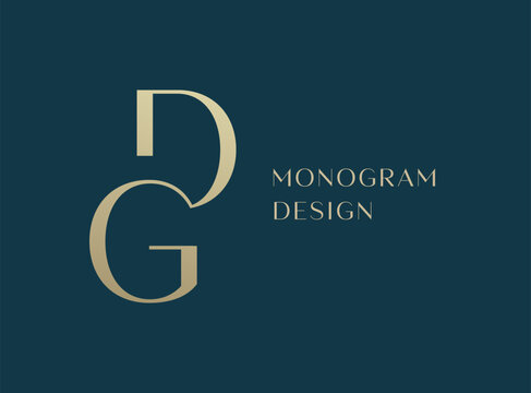 DG or GD letter logo icon design. Classic style luxury initials monogram.
