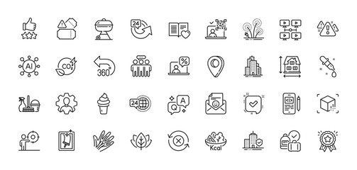 Warning, Employees group and Love book line icons pack. AI, Question and Answer, Map pin icons. Organic tested, Skyscraper buildings, Fireworks web icon. Vector
