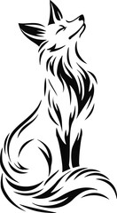 Minimal fox isolated on white background