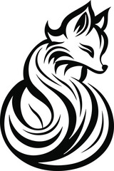 Minimal fox isolated on white background