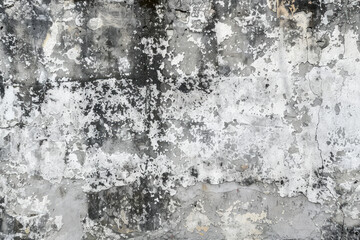 A high-resolution texture of an old, cracked wall with weathered grey and white tones. Created with Ai