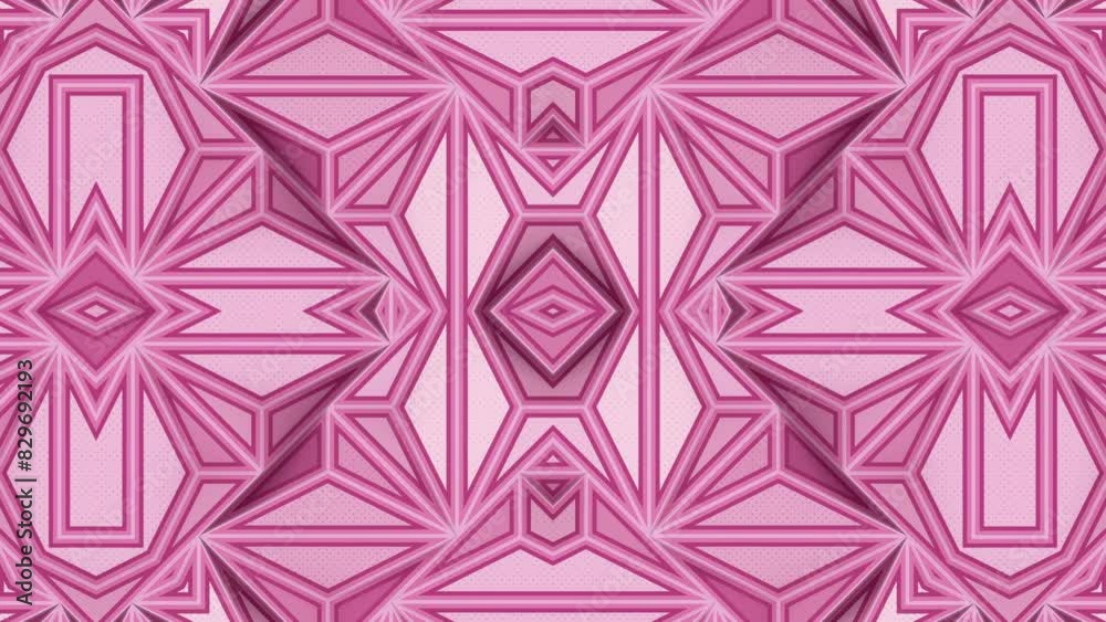 Leinwandbilder Pink geometric shapes move and transform. 3d rendering loop animation 4K