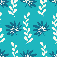 Abstract plants seamless pattern design background