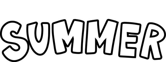 Summer english word lettering design