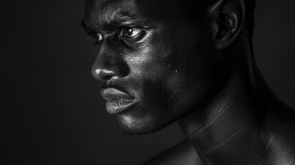 African American Male in Monochrome Version